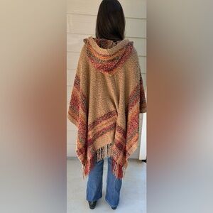 ❌❌SOLD❌❌Free People hooded plaid poncho GOOD CONDITION